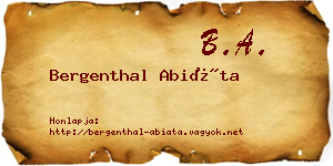 Bergenthal Abiáta névjegykártya